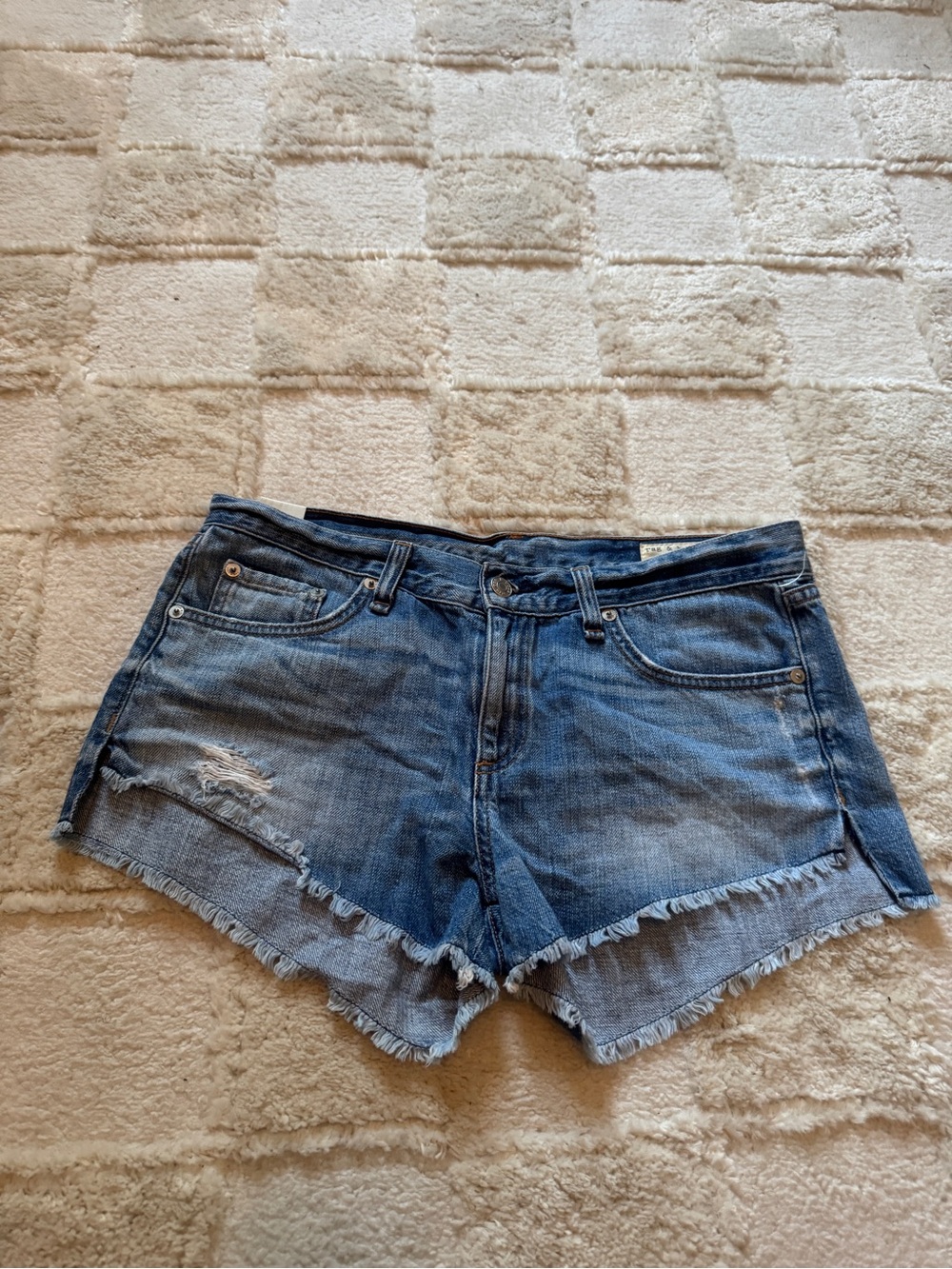 Rag & Bone Jean Distressed Denim Cutoff Shorts Size 28 Medium Wash